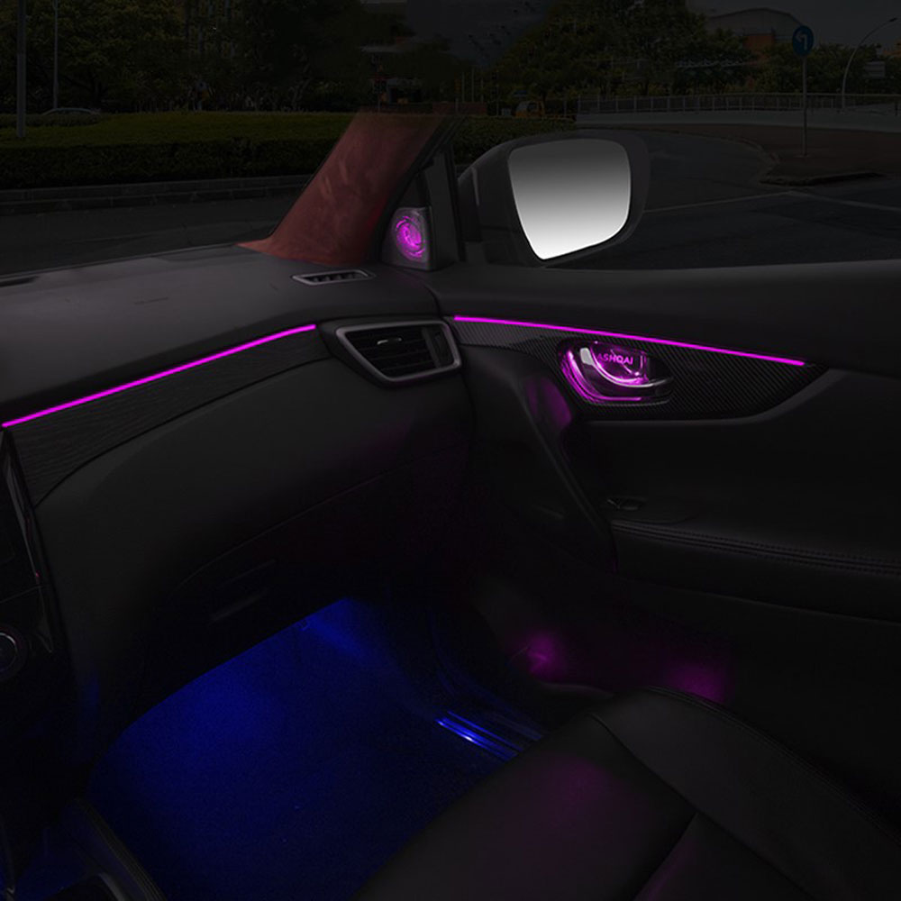 DIG AMBIENT NISSAN QASHQAI II (PB) (Digital iQ Ambient Light for NISSAN QASHQAI mod. 2014-2021 with 18 Lights) PIANO BLACK - immagine 4