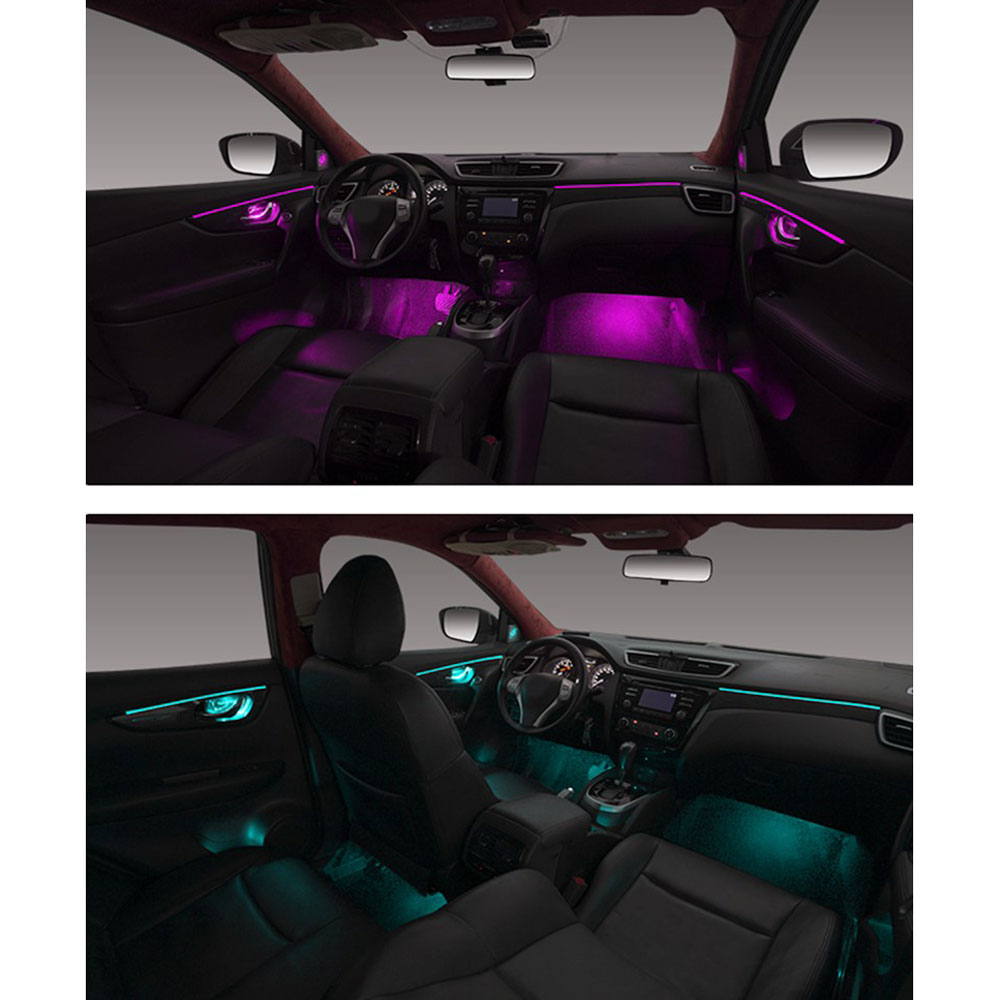 DIG AMBIENT NISSAN QASHQAI II (CF) (Digital iQ Ambient Light for NISSAN QASHQAI mod. 2014-2021 with 18 Lights) CARBON FIBER - immagine 5