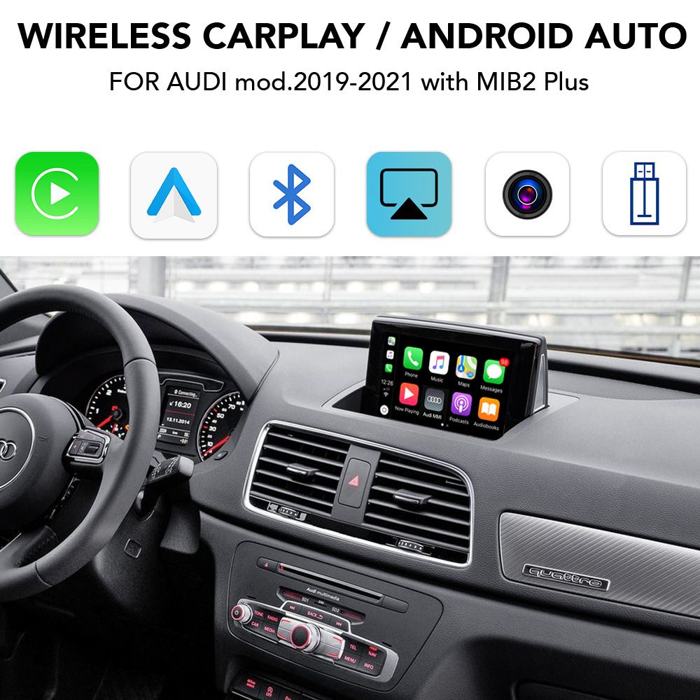 LENOVO LTP AD 9014F CPAA (WIRELESS CARPLAY / ANDROID AUTO BOX with 2 CAMERA IN for AUDI A1 - Q3 mod. 2019-2021 with MIB2 Plus - 8.8'' screen) - WEXML.GR