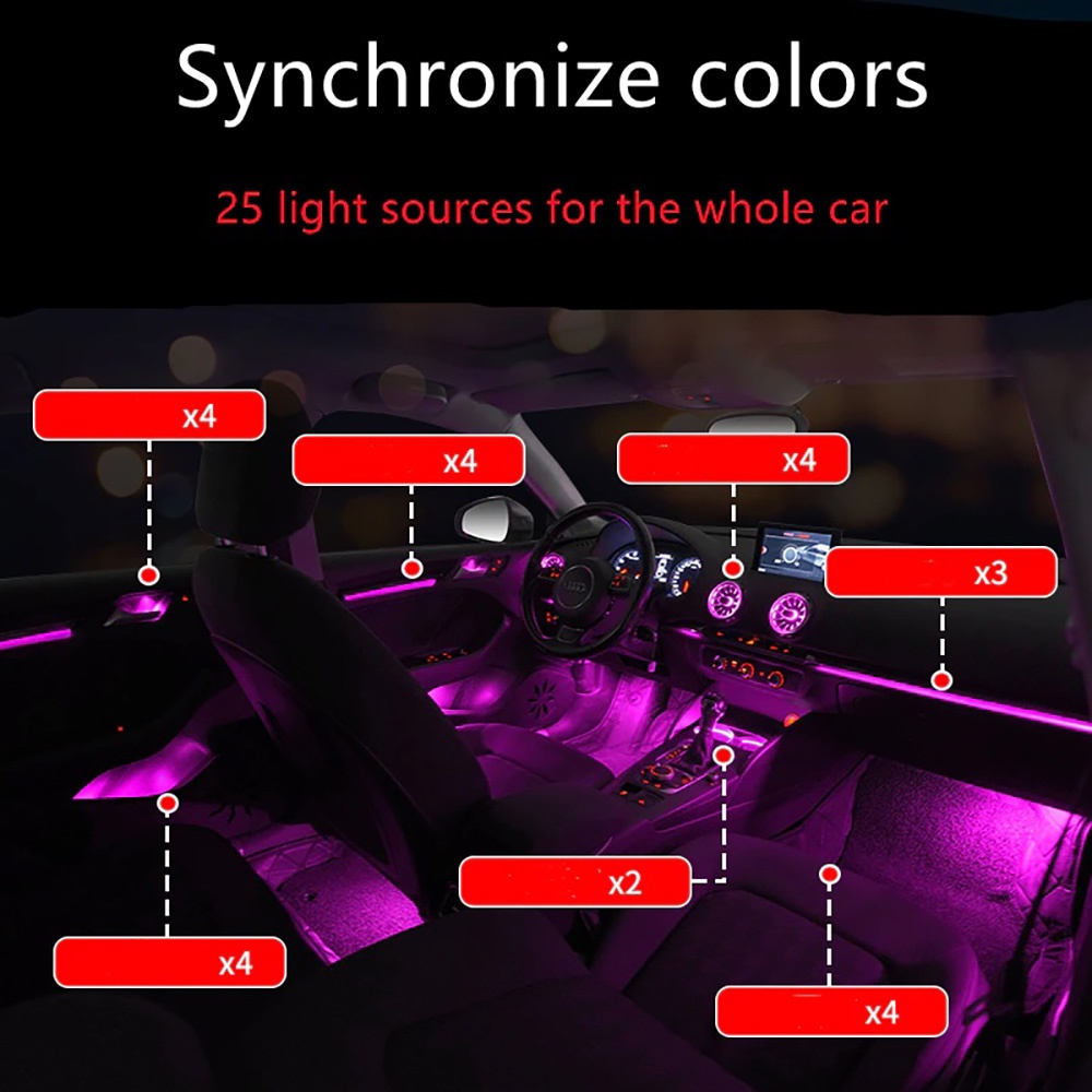 DIQ AMBIENT AUDI A3 (8V) DYN (Digital iQ Dynamic Ambient Light Audi A3 mod. 2013-2021, 25 Lights with Airvent) - immagine 2