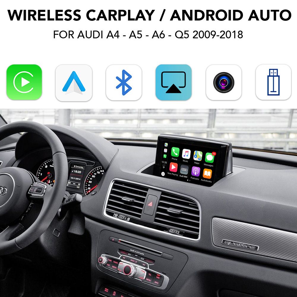 LENOVO LTP AD 3502Q CPAA (WIRELESS CARPLAY / ANDROID AUTO BOX with 2 CAMERA IN for AUDI A4-A5-Q5 mod. 2009-2018 with MMI 3G) - WEXML.GR