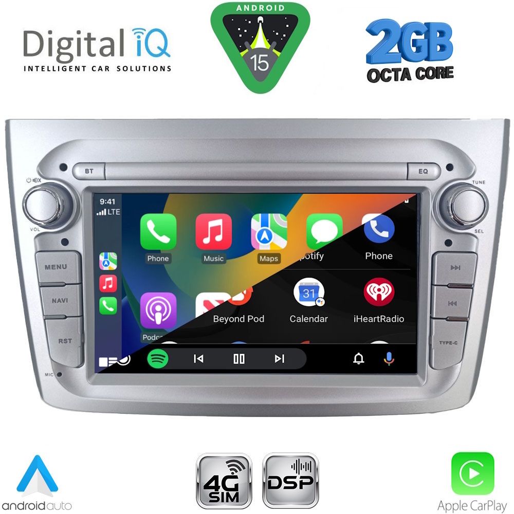 DIGITAL IQ BLF 357SL_CPA (7" DECK) MULTIMEDIA SYSTEM for ALFA ROMEO MITO mod. 2008-2018 (SILVER) - immagine 2