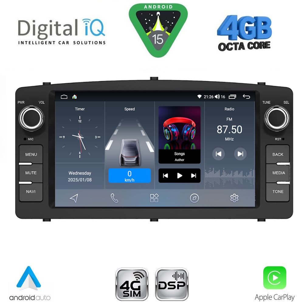 DIGITAL IQ BLG 410_CPA (7″ DECK) MULTIMEDIA OEM for TOYOTA COROLLA mod. 2000-2006 - immagine 12