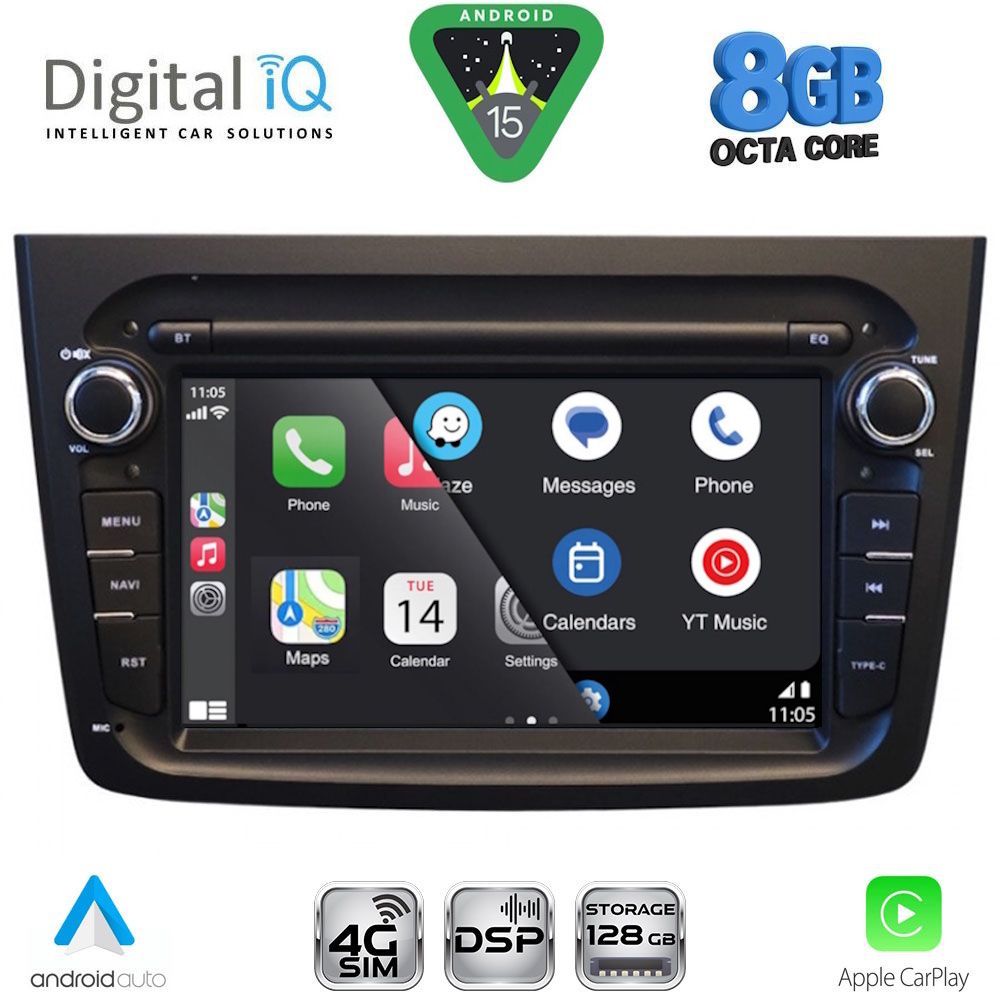 DIGITAL IQ BLM 757BL_CPA (7" DECK) MULTIMEDIA OEM for ALFA ROMEO MITO mod. 2008-2018 (BLACK) - immagine 2