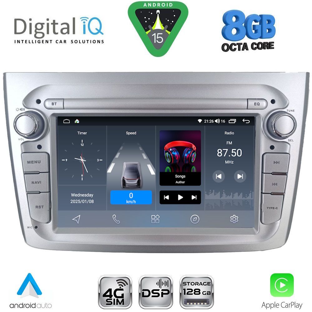 DIGITAL IQ BLM 757BL_CPA (7" DECK) MULTIMEDIA OEM for ALFA ROMEO MITO mod. 2008-2018 (BLACK) - immagine 11