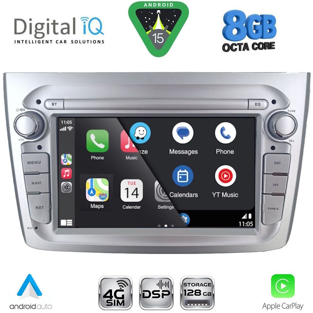 DIGITAL IQ BLM 757SL_CPA (7" DECK) MULTIMEDIA OEM for ALFA ROMEO MITO mod. 2008-2018 (SILVER) - immagine 2