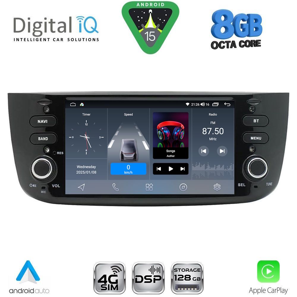 DIGITAL IQ BLM 764_CPA (7" DECK) MULTIMEDIA OEM for FIAT GRANDE PUNTO mod. 2012-2018 – EVO mod. 2009-2018 - immagine 12