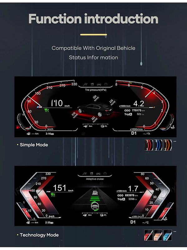 DIGITAL IQ FZ 972_IC (12.3in) BMW 5 - 5 GT - 6 - 7 Series mod. 2010-2017 / X3 - X4 - X5 - X6 mod. 2014-2017 DIGITAL DASHBOARD - immagine 7