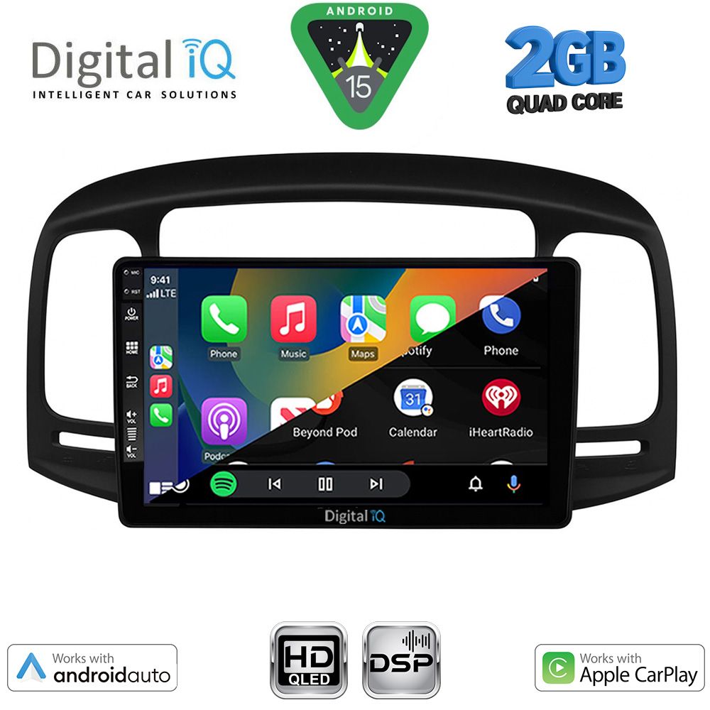 DIGITAL IQ BXC 3249BL_CPAA (9inc) MULTIMEDIA TABLET for HYUNDAI ACCENT mod. 2005-2012 (BLACK) - immagine 2
