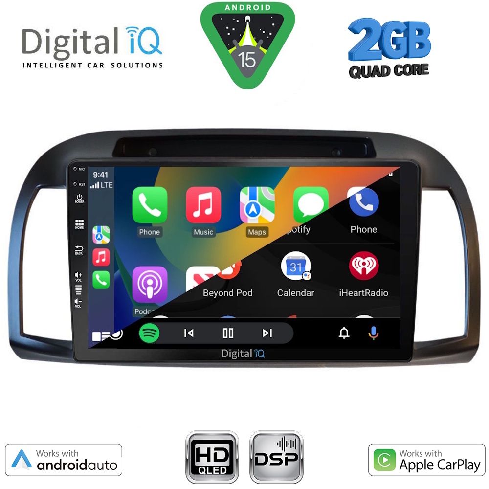 DIGITAL IQ BXC 3457BL_CPAA (9inc) MULTIMEDIA TABLET for NISSAN MICRA K12 mod. 2002-2010 (BLACK) - immagine 2