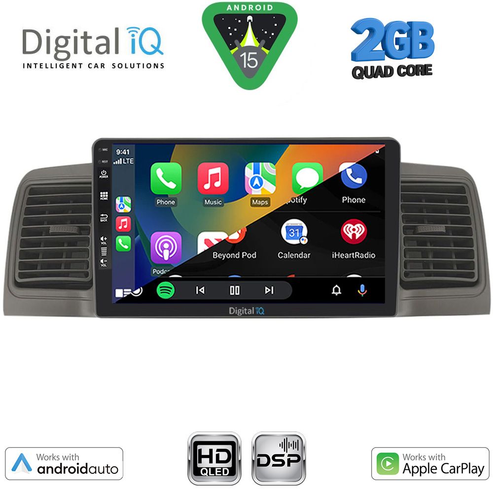 DIGITAL IQ BXC 3712GR_CPAA (9inc) MULTIMEDIA TABLET for TOYOTA COROLLA mod. 2001-2006 (GREY) - immagine 2