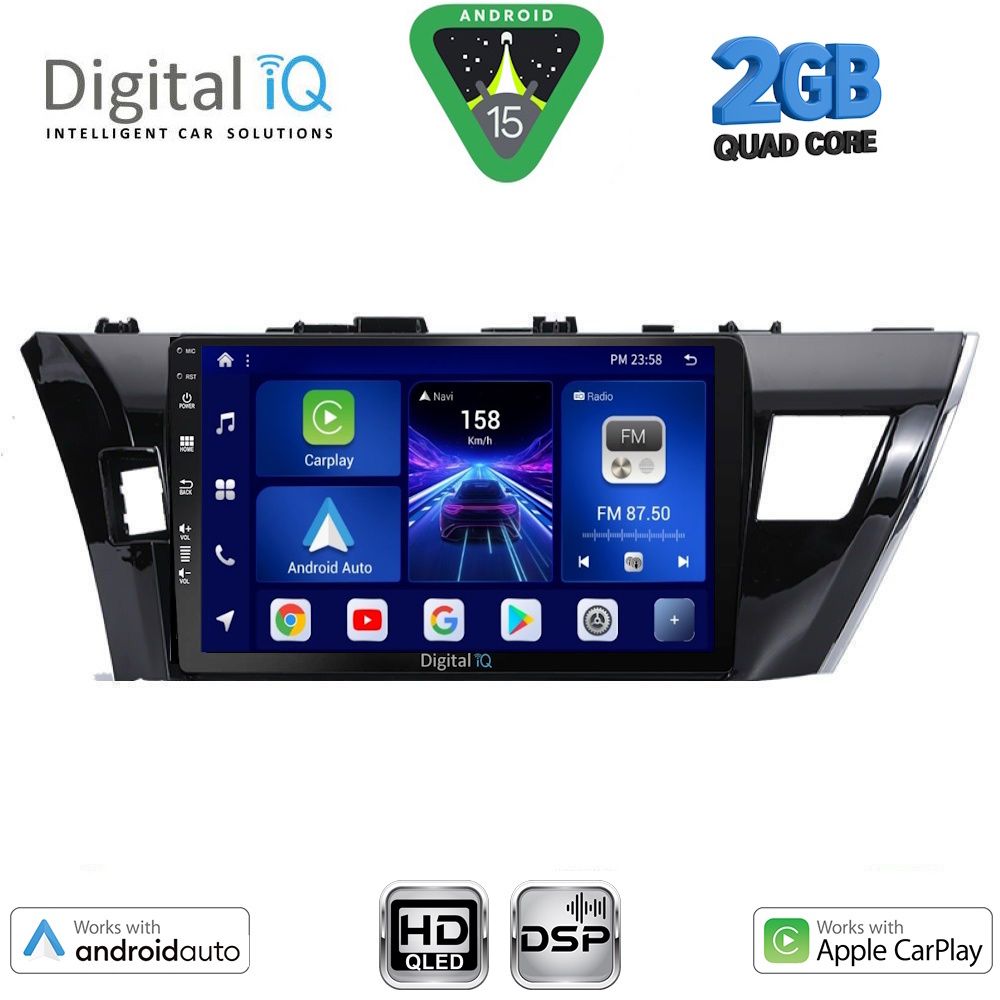 DIGITAL IQ BXC 3714SM_CPAA (10inc) MULTIMEDIA TABLET for TOYOTA COROLLA mod. 2013-2016