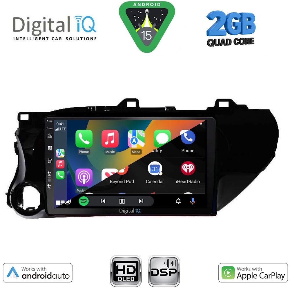 DIGITAL IQ BXC 3721_CPAA (10inc) MULTIMEDIA TABLET for TOYOTA HILUX mod. 2017-2026 - immagine 2