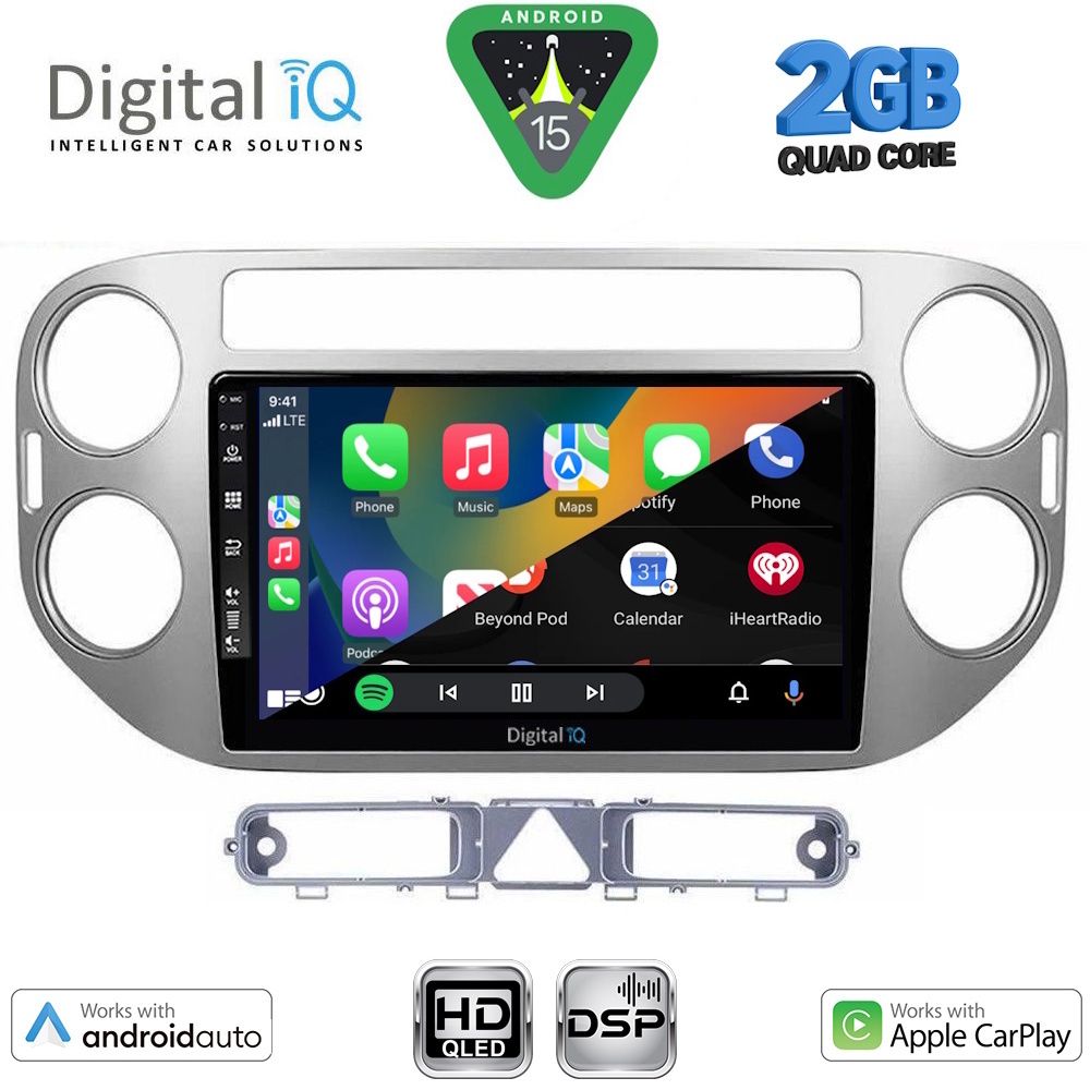 DIGITAL IQ BXC 3759GR_CPAA (9inc) MULTIMEDIA TABLET for VW TIGUAN mod. 2004-2011 (GREY) - immagine 2