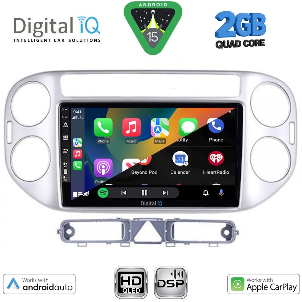 DIGITAL IQ BXC 3759SL_CPAA (9inc) MULTIMEDIA TABLET for VW TIGUAN mod. 2004-2011 (SILVER) - immagine 2