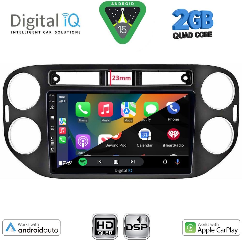 DIGITAL IQ BXC 3760BL_CPAA (9inc) MULTIMEDIA TABLET for VW TIGUAN mod. 2011-2016 (BLACK) - immagine 2