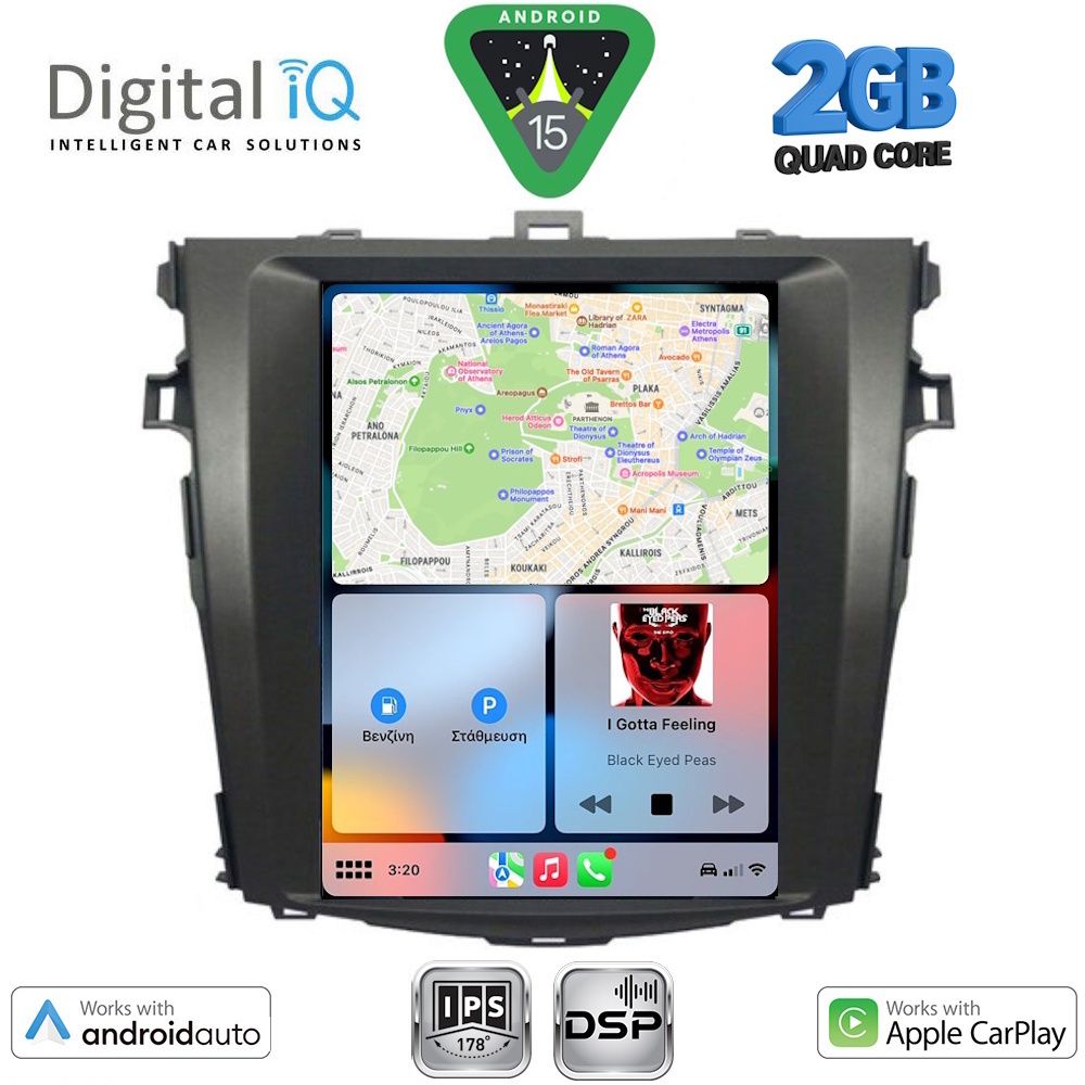 DIGITAL IQ BXC 3963_CPAA TESLA STYLE for TOYOTA COROLLA 4D mod. 2006-2012 - immagine 2