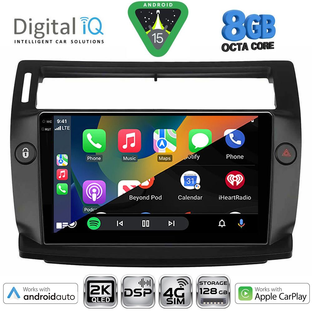 DIGITAL IQ BXF 11084BL_CPAA (9inc) MULTIMEDIA TABLET for CITROEN C4 mod. 2004-2011 (BLACK) - immagine 2