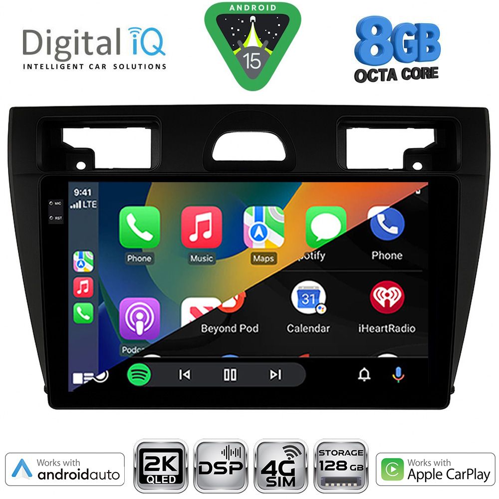 DIGITAL IQ BXF 11153BL_CPAA (9inc) MULTIMEDIA TABLET for FORD FIESTA mod. 2005-2008 (BLACK) - immagine 2