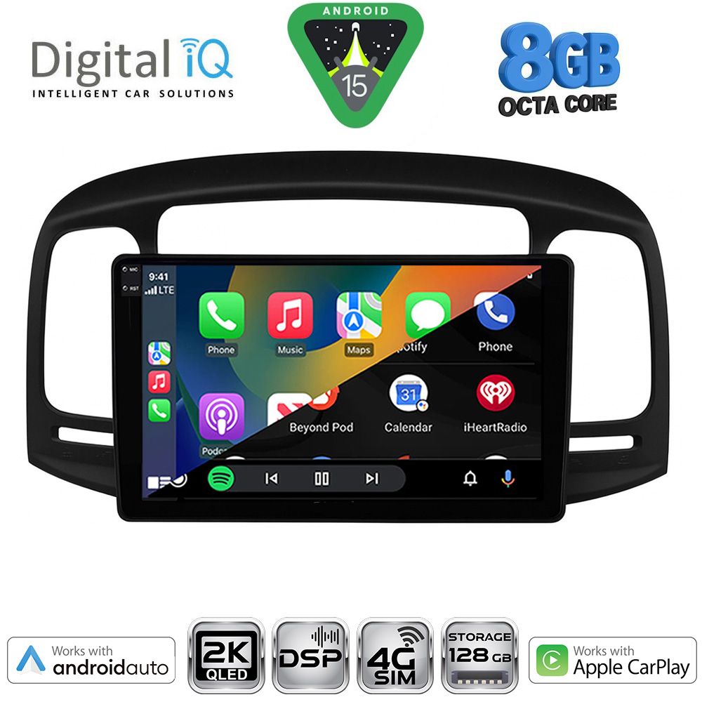 DIGITAL IQ BXF 11249BL_CPAA (9inc) MULTIMEDIA TABLET for HYUNDAI ACCENT mod. 2005-2012 (BLACK) - immagine 2