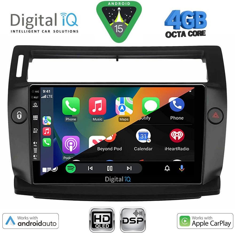 DIGITAL IQ BXF 6084BL_CPAA (9inc) MULTIMEDIA TABLET for CITROEN C4 mod. 2004-2011 (BLACK) - immagine 2