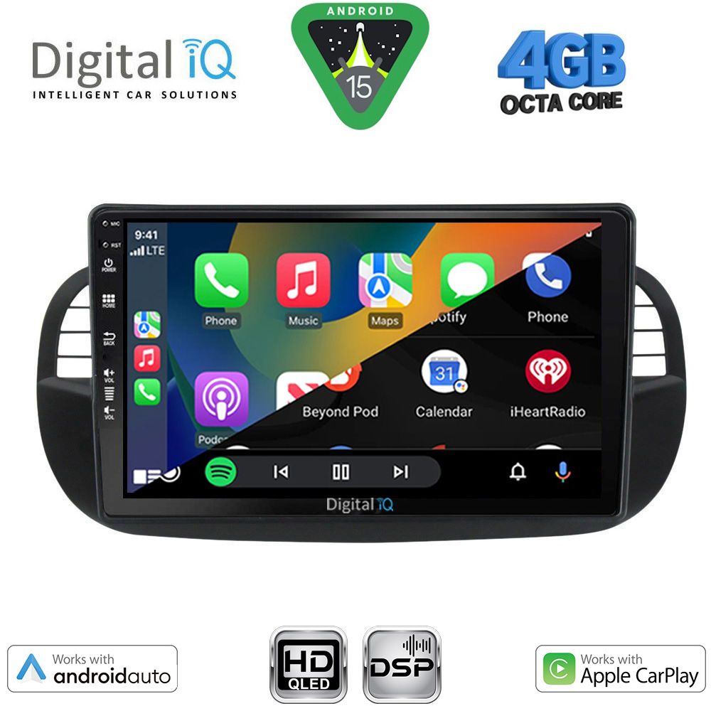 DIGITAL IQ BXF 6130BL_CPAA (9inc) MULTIMEDIA TABLET for FIAT 500 mod. 2007-2015 (BLACK) - immagine 2