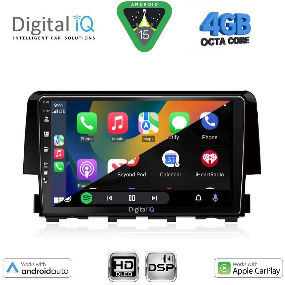 DIGITAL IQ BXF 16191_CPAA (9inc) MULTIMEDIA TABLET for HONDA CIVIC mod. 2016-2021 - immagine 2