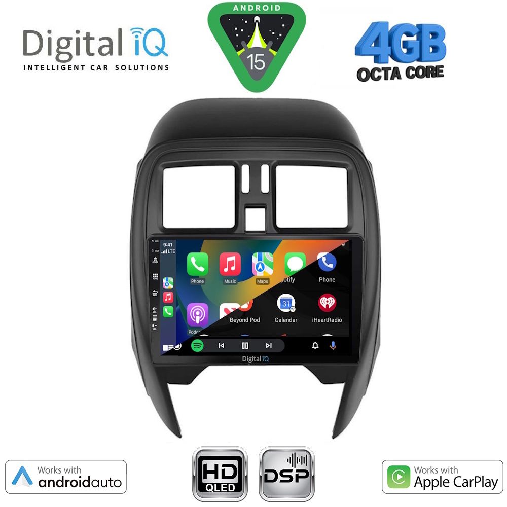 DIGITAL IQ BXF 16451_CPAA (SQUARE) (9inc) MULTIMEDIA TABLET for NISSAN MICRA mod. 2014-2017 - immagine 2
