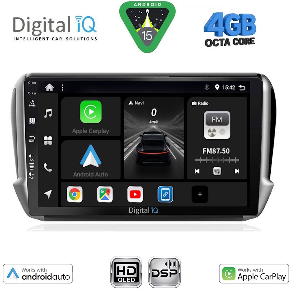 DIGITAL IQ BXF 16508_CPAA (10inc) MULTIMEDIA TABLET for PEUGEOT 208-2008 mod. 2012-2021