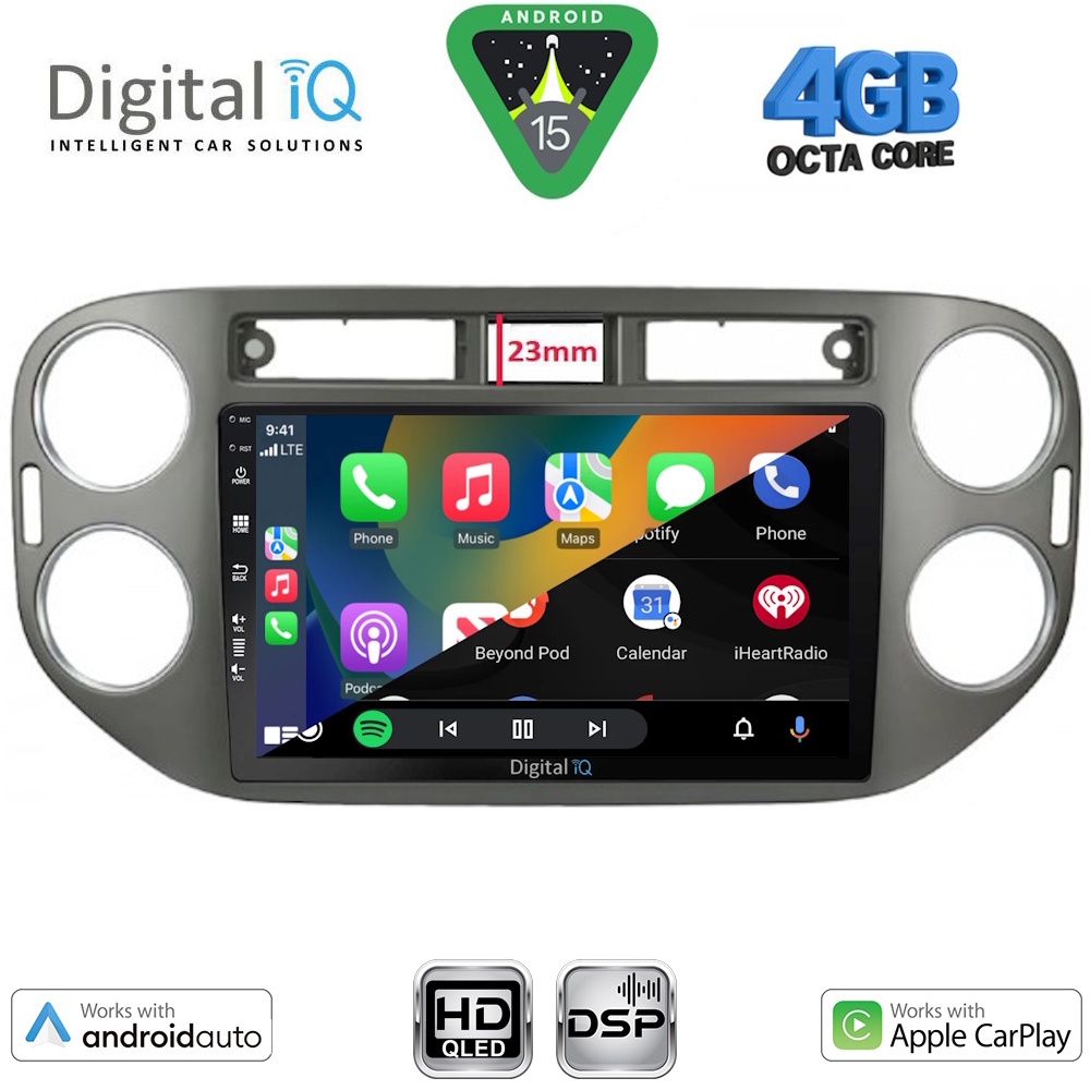 DIGITAL IQ BXF 16760GR_CPAA (9inc) MULTIMEDIA TABLET for VW TIGUAN mod. 2011-2016 (GREY) - immagine 2