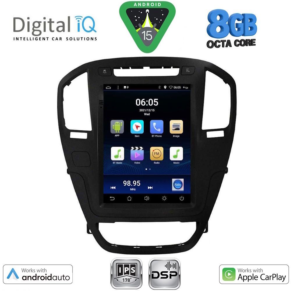 DIGITAL IQ BXF 7914BL_CPAA TESLA STYLE for OPEL INSIGNIA mod. 2008-2013 (Black colour)
