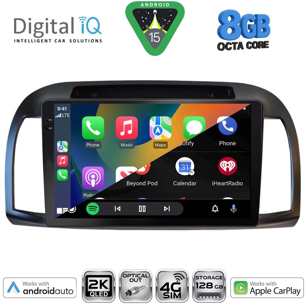 DIGITAL IQ BXK 20457BL_CPAA (9inc) MULTIMEDIA TABLET for NISSAN MICRA K12 mod. 2002-2010 (BLACK) - immagine 2