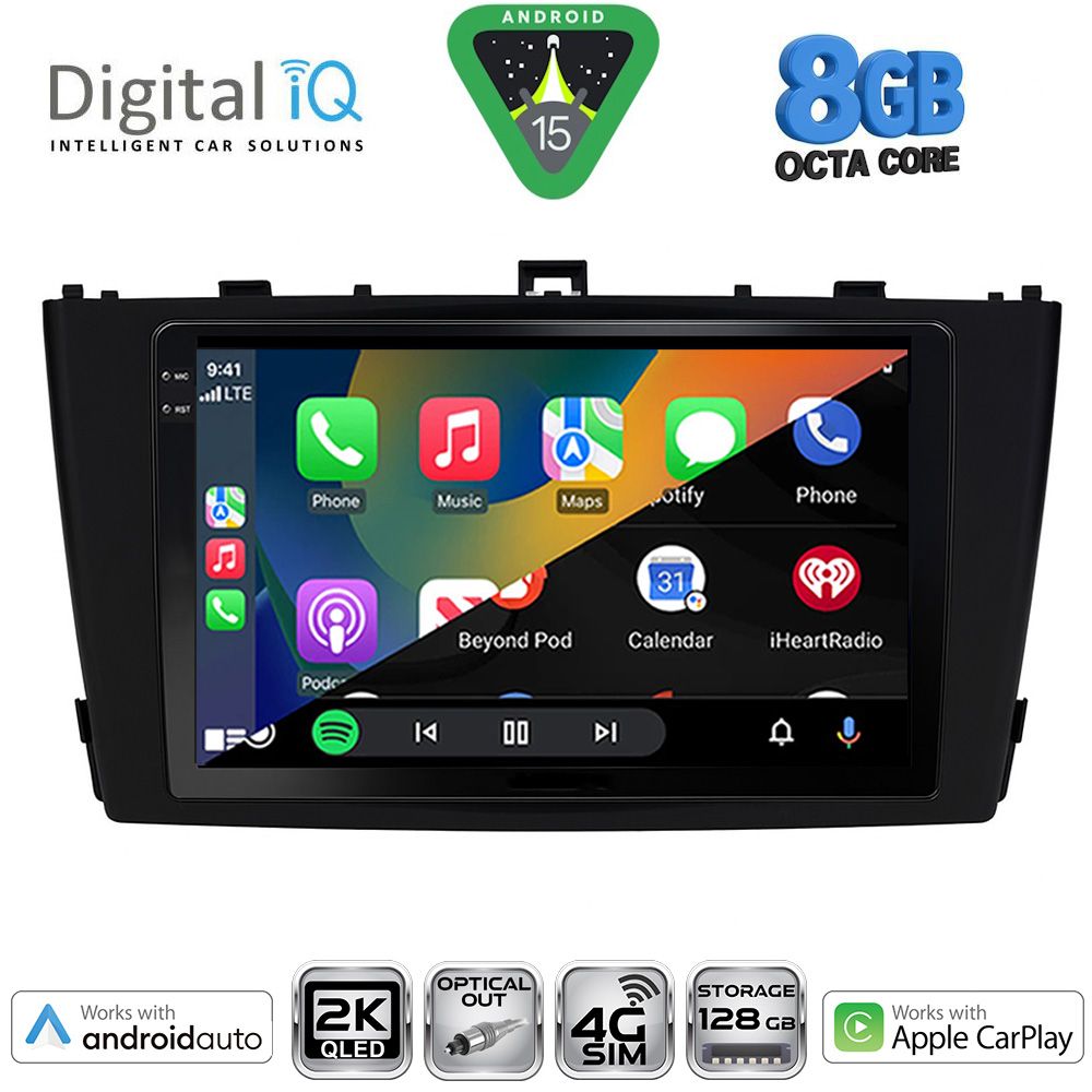 DIGITAL IQ BXK 20705BL_CPAA (9inc) MULTIMEDIA TABLET for TOYOTA AVENSIS (T27) mod. 2009-2015 (BLACK) - immagine 2