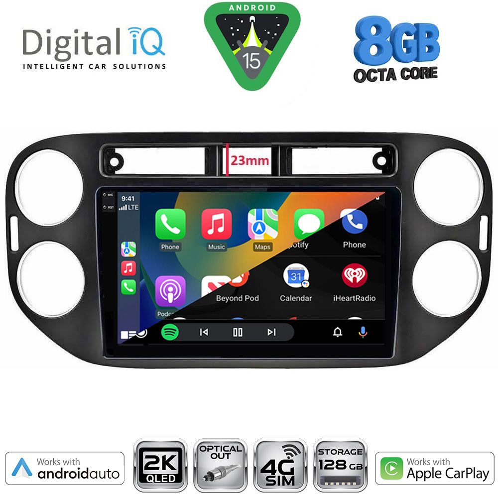 DIGITAL IQ BXK 20760BL_CPAA (9inc) MULTIMEDIA TABLET for VW TIGUAN mod. 2011-2016 (BLACK) - immagine 2