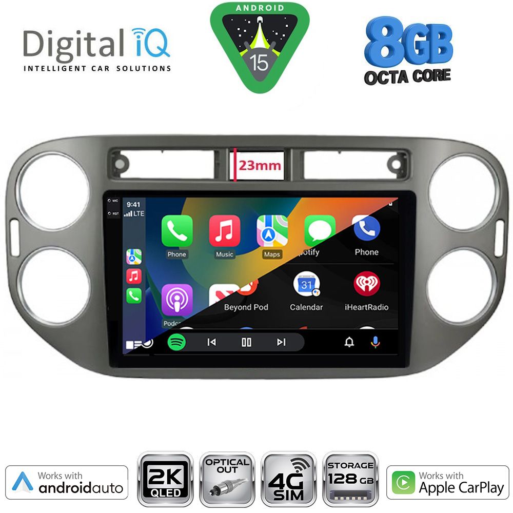 DIGITAL IQ BXK 20760GR_CPAA (9inc) MULTIMEDIA TABLET for VW TIGUAN mod. 2011-2016 (GREY) - immagine 2