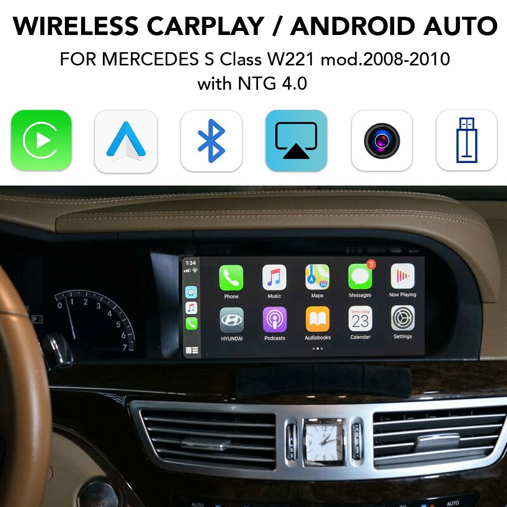 DIGITAL IQ BZ 245 CPAA (CARPLAY / ANDROID AUTO BOX for MERCEDES S Class W221 mod.2008-2010 with NTG 4.0) - immagine 4