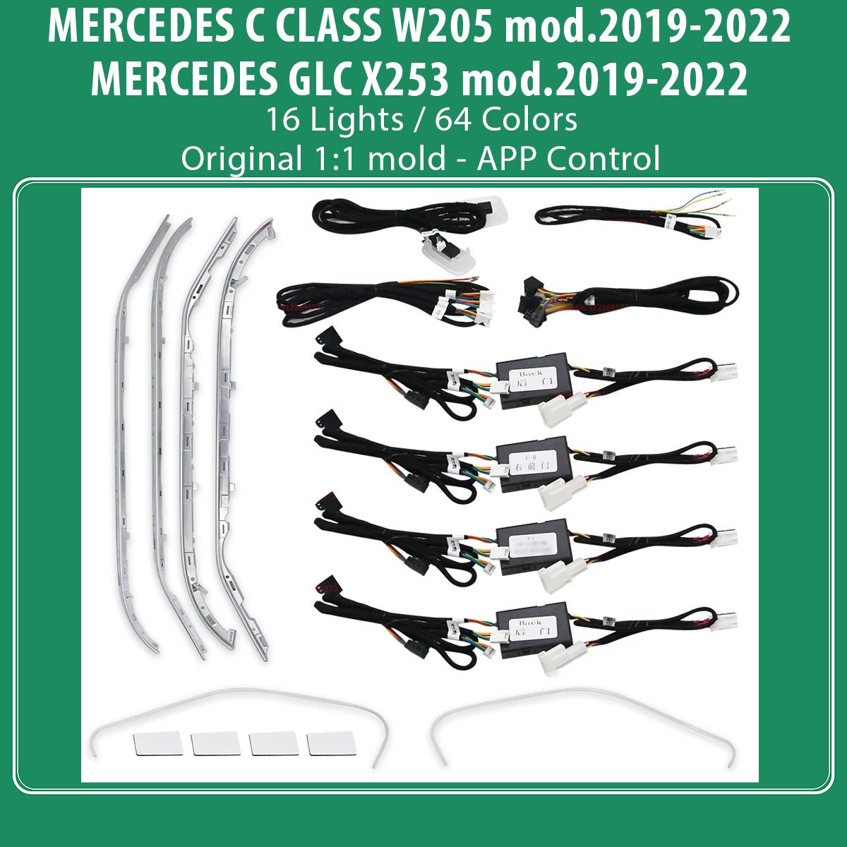 DIQ AMBIENT 8161 DCK - BENZ C (W205)-GLC (X253) (Digital iQ Ambient Light for Mercedes C (W205) - GLC (X253) mod. 2019-2022 with 16 Lights)