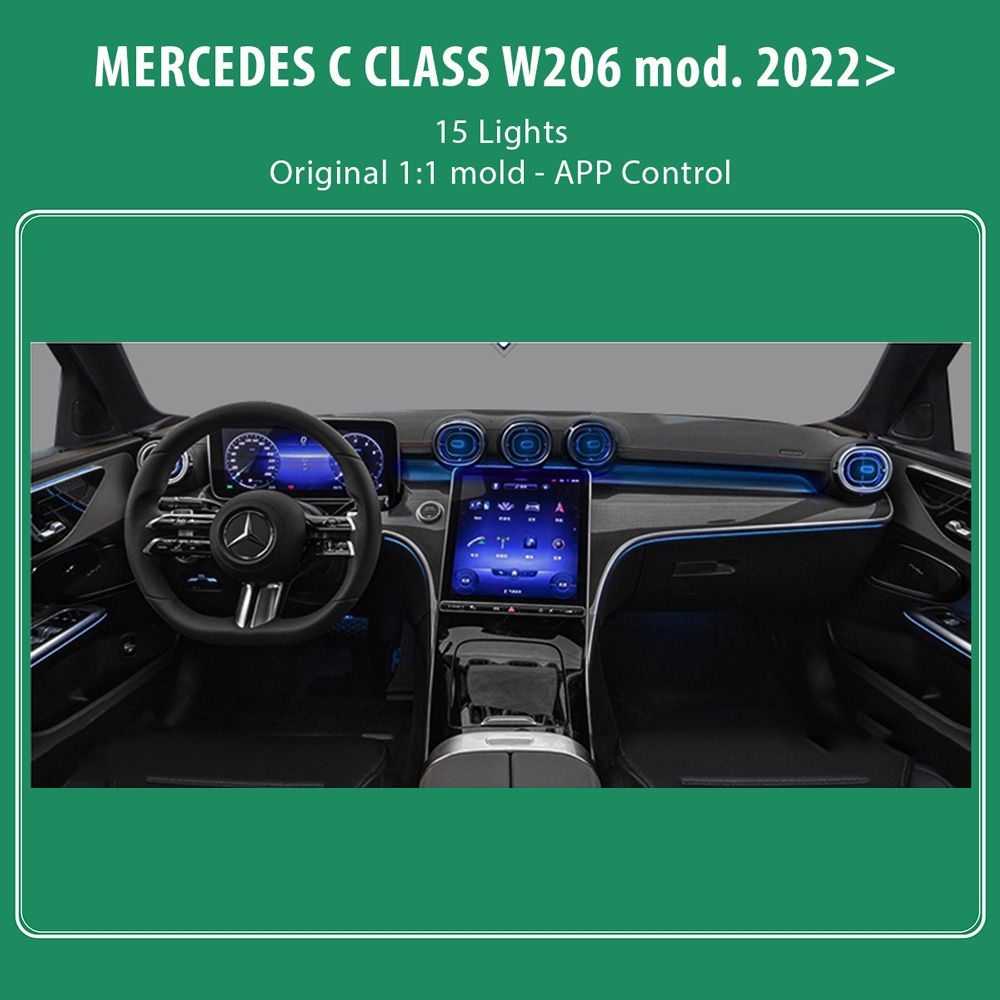 DIQ AMBIENT 8176 CQ - BENZ C (W206) (Digital iQ Ambient Light for Mercedes C (W206) mod.2022> with 15 Lights) - immagine 2