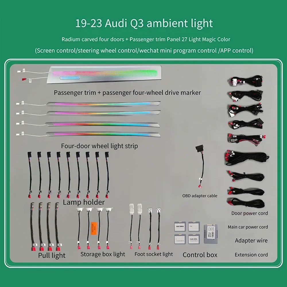 DIQ AMBIENT AUDI Q3 FULL (F3) mod.2019-2025 (Digital iQ Ambient Light for Audi Q3 mod. 2019> with 27 Lights)