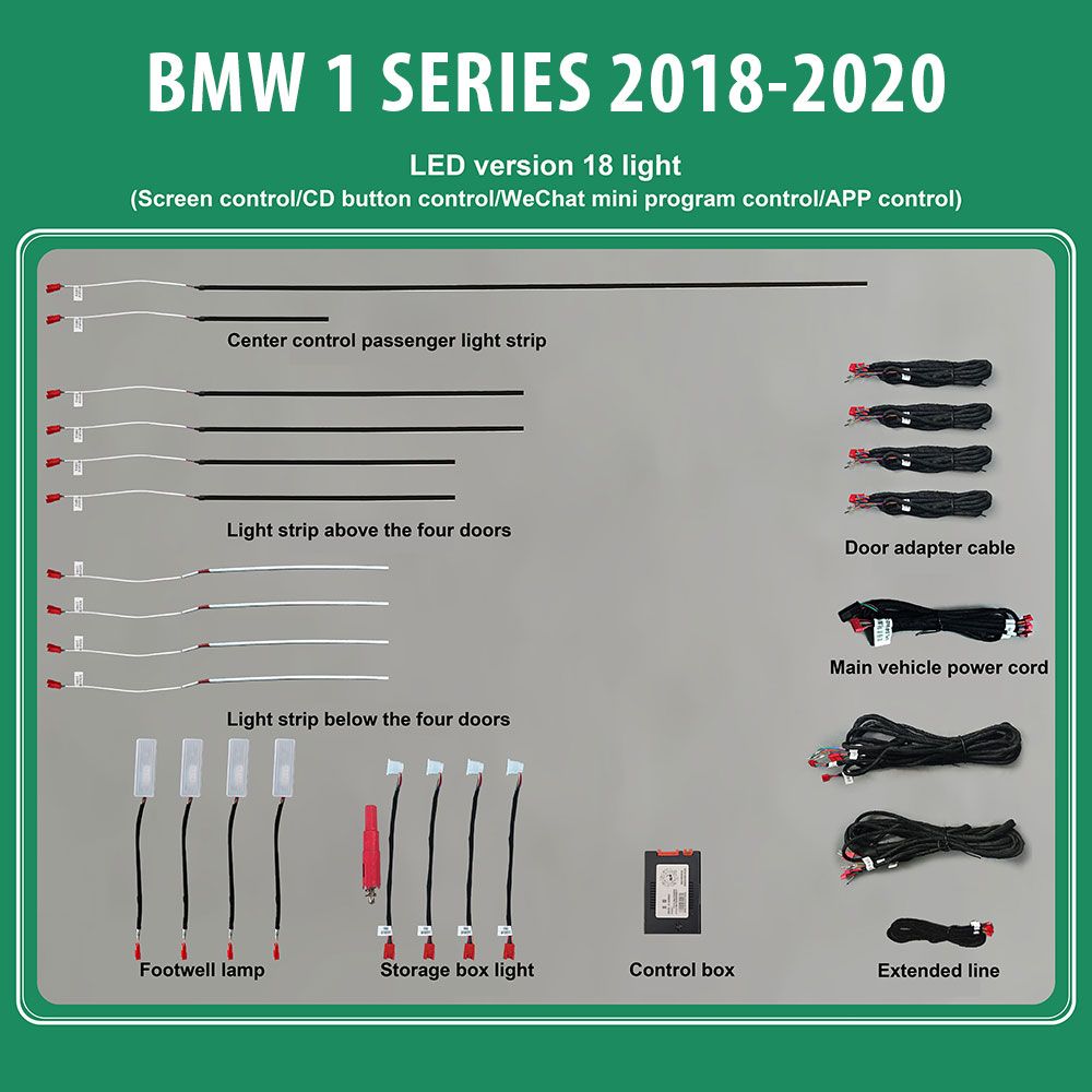 DIQ AMBIENT BMW S.1 (F40) mod. 2018> (Digital iQ Ambient Light for BMW Series 1 mod.2018> with 18 Lights)