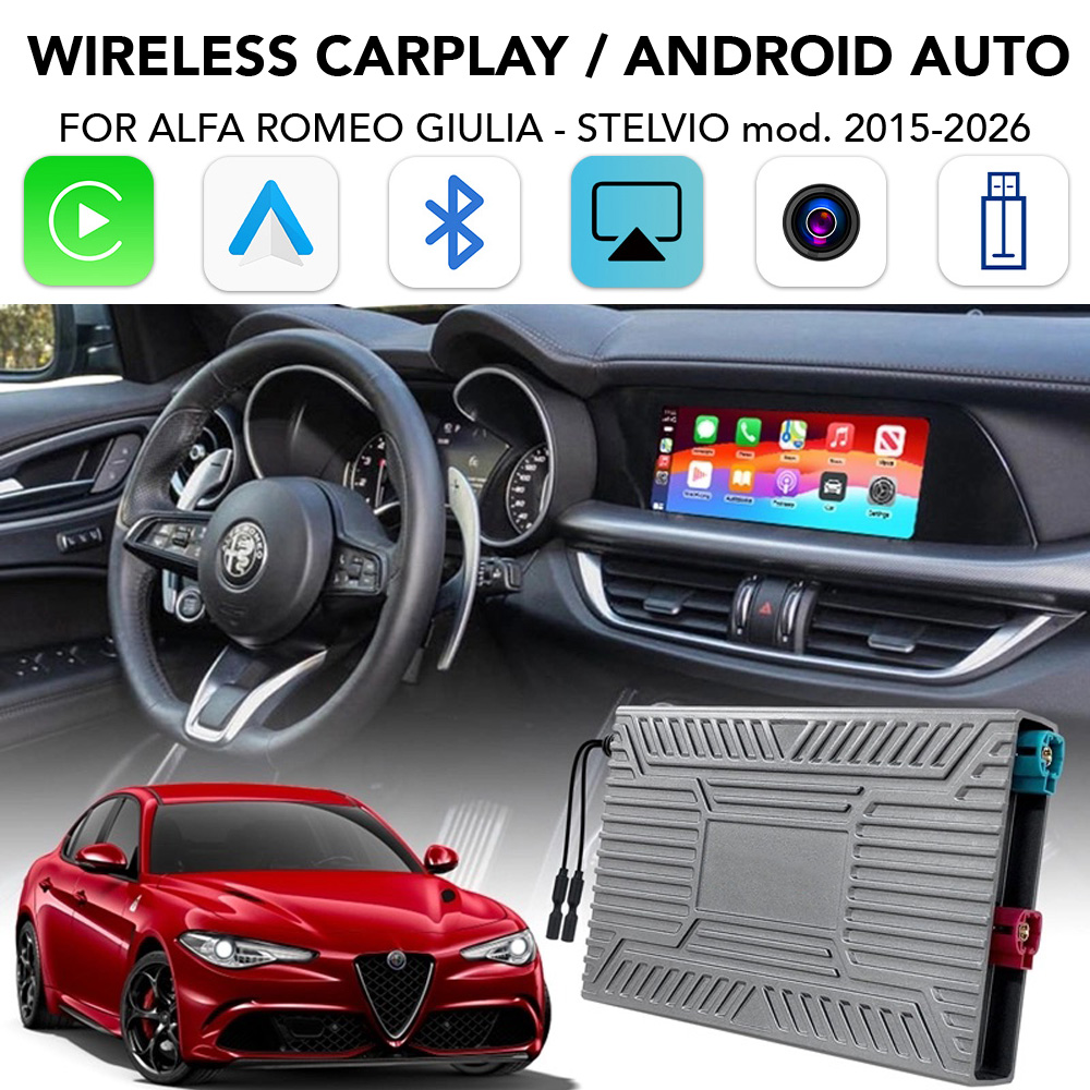 LENOVO LTP AR 2749F CPAA (INTERFACE WIRELESS CARPLAY / ANDROID AUTO BOX for ALFA ROMEO GIULIA - STELVIO mod. 2015-2026 with 2 CAMERAS) - WEXML.GR