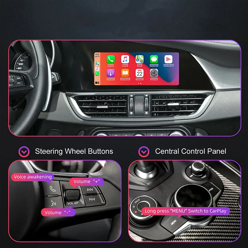 DIGITAL IQ AR 749F CPA (INTERFACE WIRELESS CARPLAY / ANDROID AUTO BOX for ALFA ROMEO GIULIA - STELVIO mod. 2015-2026 with 2 CAMERAS) - immagine 7