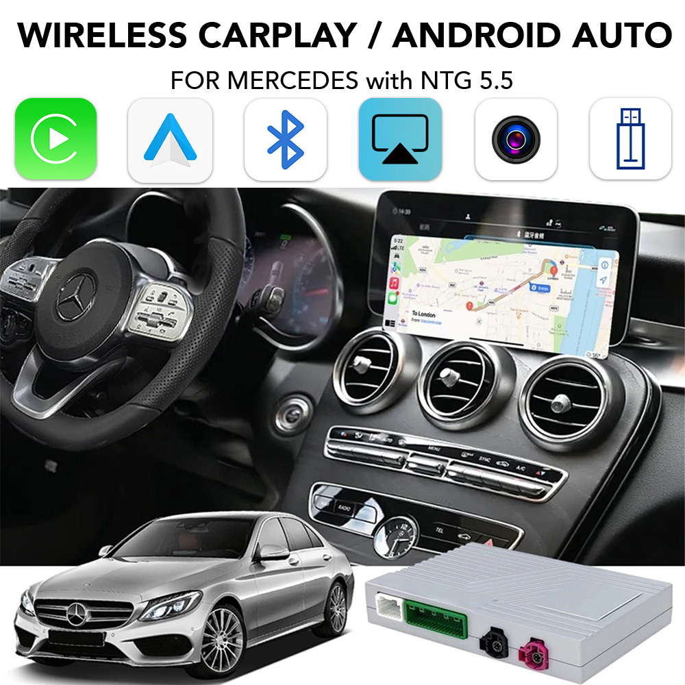 LENOVO LTP BZ2504F CPAA (WIRELESS CARPLAY / ANDROID AUTO BOX for MERCEDES mod. 2017-2021 with NTG 5.5 with 10.25" screen - with 2 CAMERAS) - WEXML.GR
