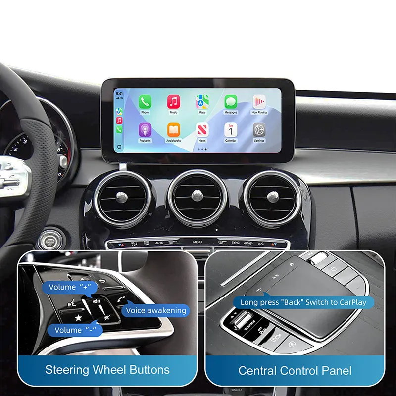 DIGITAL IQ BZ 504F CPAA (WIRELESS CARPLAY / ANDROID AUTO BOX for MERCEDES mod. 2017-2021 with NTG 5.5 with 10.25" screen - with 2 CAMERAS) - immagine 9