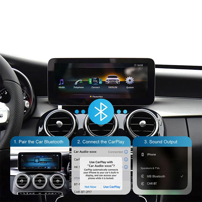 DIGITAL IQ BZ 504F CPAA (WIRELESS CARPLAY / ANDROID AUTO BOX for MERCEDES mod. 2017-2021 with NTG 5.5 with 10.25" screen - with 2 CAMERAS) - immagine 7