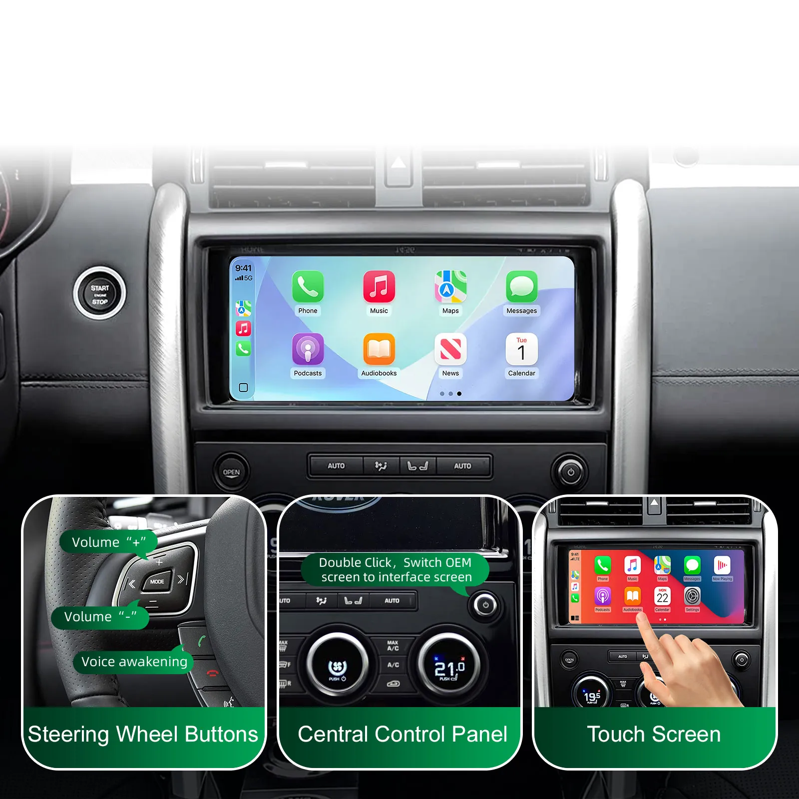 DIGITAL IQ LR 522F CPA (WIRELESS CARPLAY / ANDROID AUTO BOX with 2 CAMERA IN for JAGUAR - LAND ROVER mod. 2016-2019 with HARMAN 10.25" Screen) - immagine 6