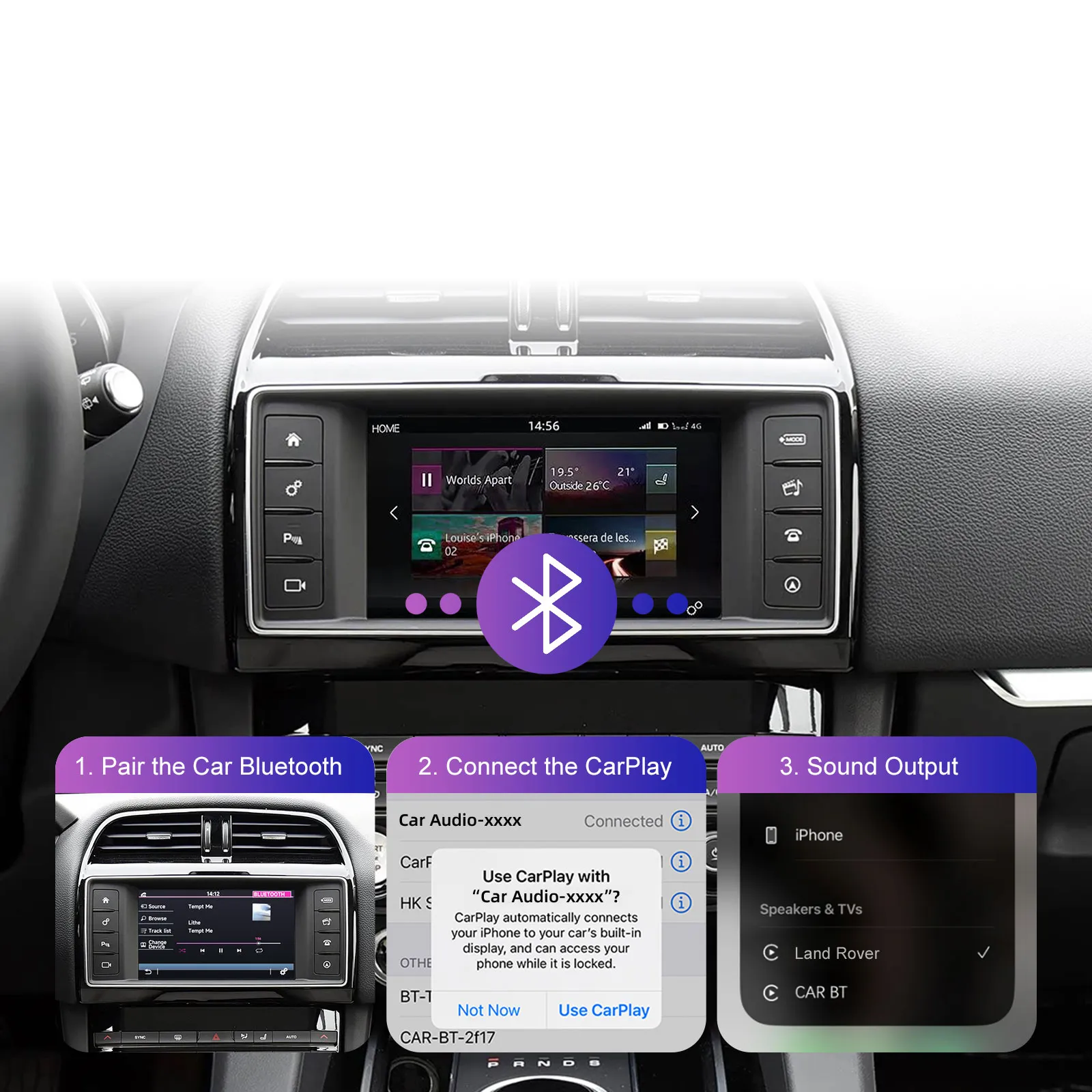 DIGITAL IQ LR 523F CPA (WIRELESS CARPLAY / ANDROID AUTO BOX with 2 CAMERA IN for JAGUAR - LAND ROVER mod. 2016-2019 with HARMAN 8" System) - immagine 9