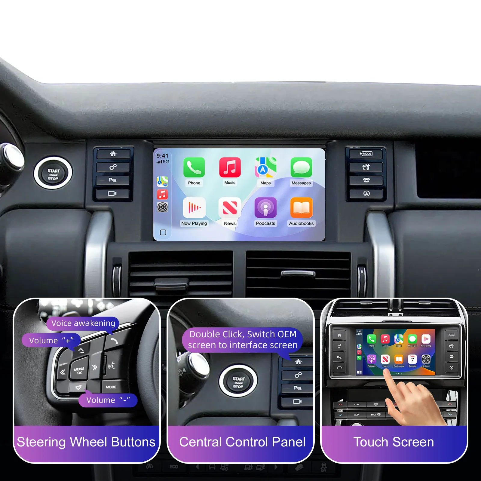 DIGITAL IQ LR 523F CPA (WIRELESS CARPLAY / ANDROID AUTO BOX with 2 CAMERA IN for JAGUAR - LAND ROVER mod. 2016-2019 with HARMAN 8" System) - immagine 7