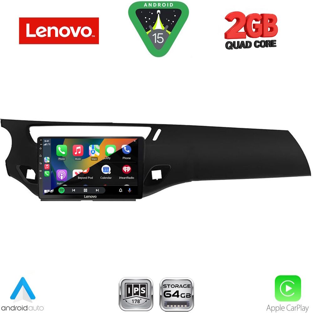 LENOVO LVD 2092BL_CPA (9inc) MULTIMEDIA TABLET for CITROEN C3 - DS3 mod. 2009-2016 (BLACK) - immagine 2