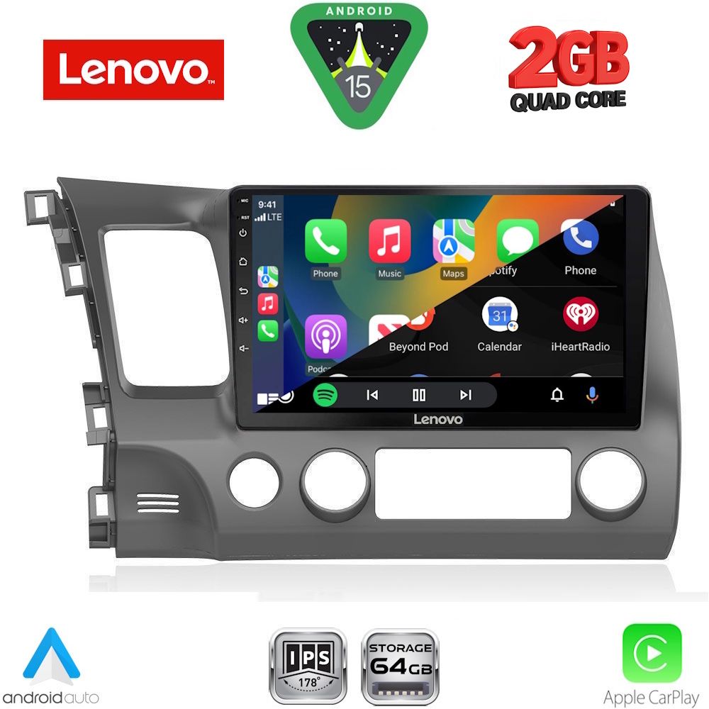LENOVO LVD 2188_CPA (10inc) MULTIMEDIA TABLET for HONDA CIVIC 4D mod. 2006-2012 - immagine 2
